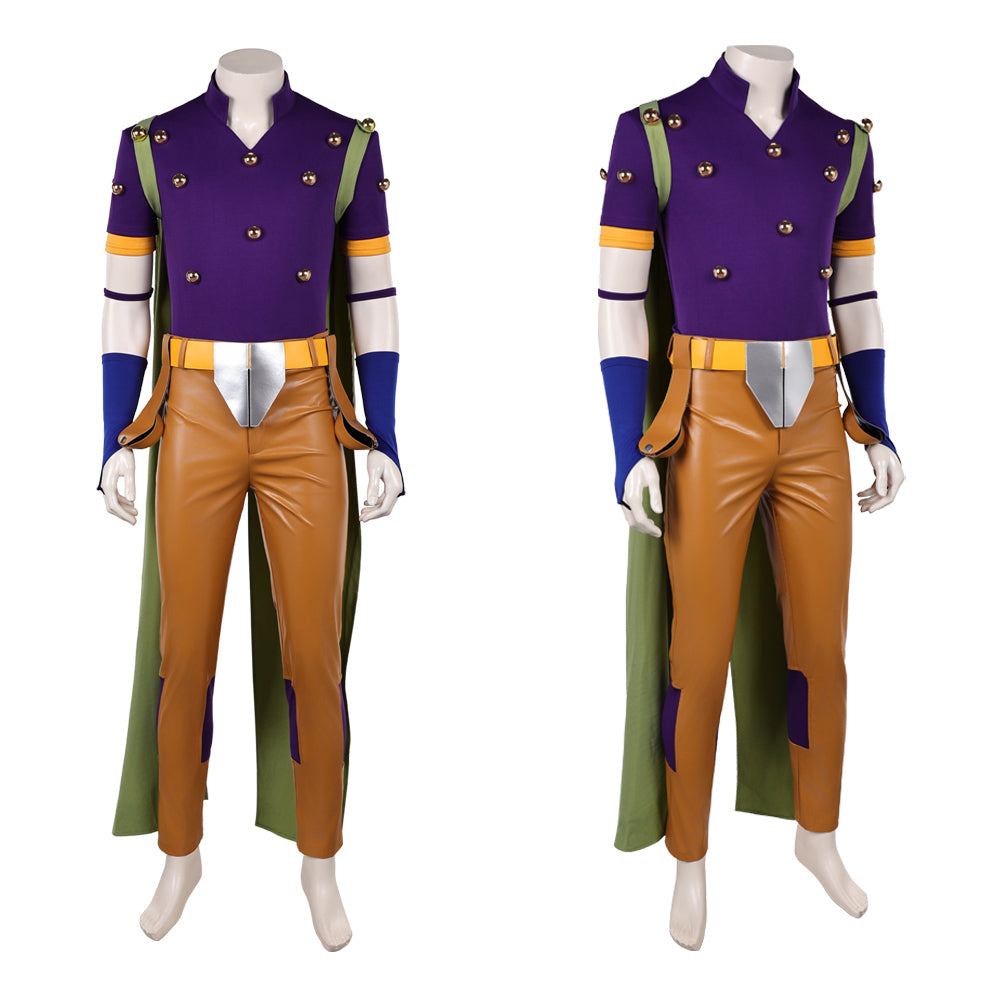 Cosplay Costume Gyro Zeppeli JJBA 7(2026) Anime Cosplay Tenue Violette et Brune Homme