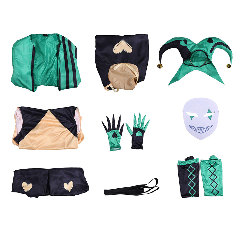 Cosplay Costume Harlequin The Freak Circus Jeu Cosplay Tenue Verte Homme Ver.2