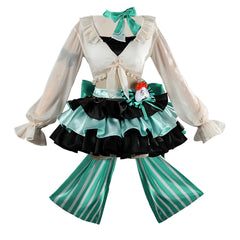 Cosplay Costume Haruka Arknights Jeu Cosplay Tenue Blanche et Verte Femme