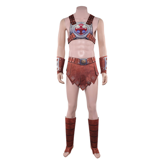 Cosplay Costume He-Man Les Maîtres de l'Univers(2026) Film Cosplay Tenue de Cuir Brune Homme