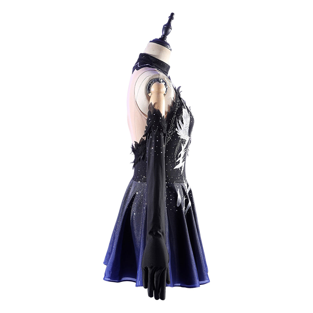 Cosplay Costume Hikaru Kamisaki Medalist Anime Cosplay Robe de Patinage Noire Femme