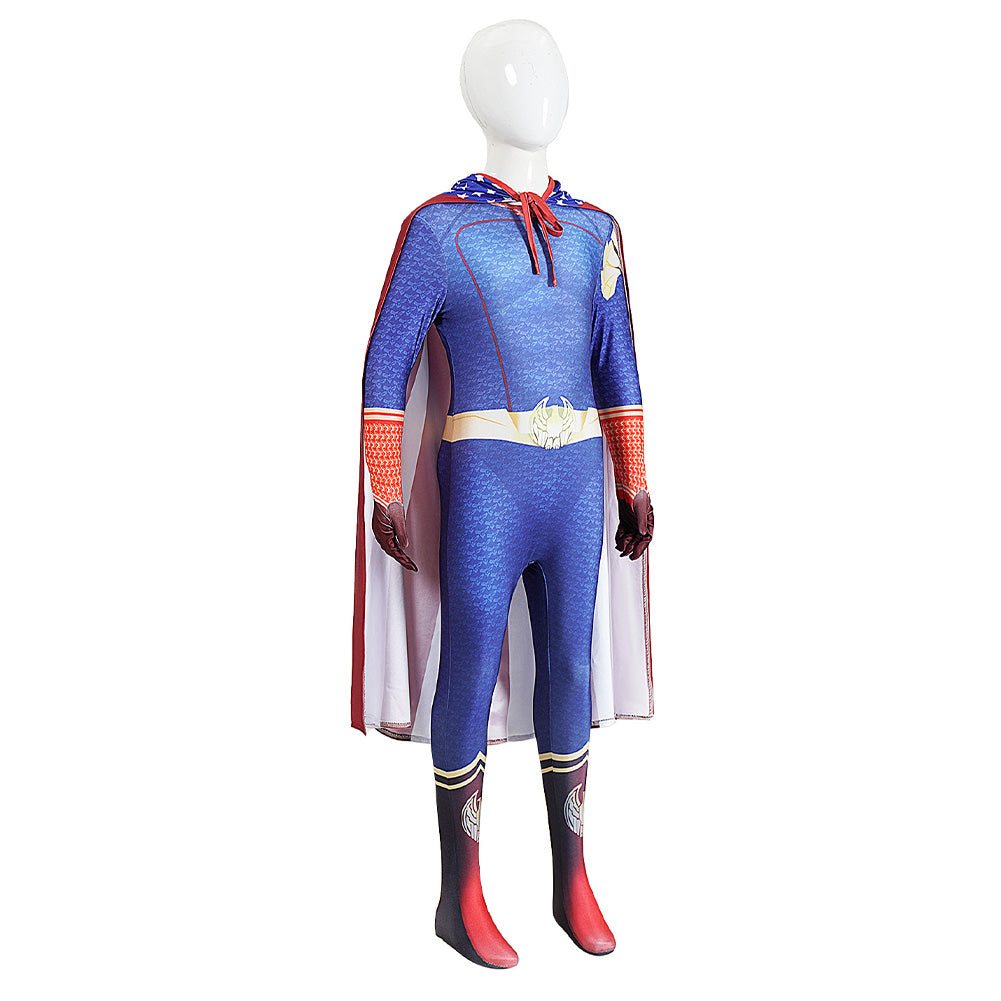 Cosplay Costume Homelander The Boys 5(2026) TV Cosplay Combinaison Bleue Enfant