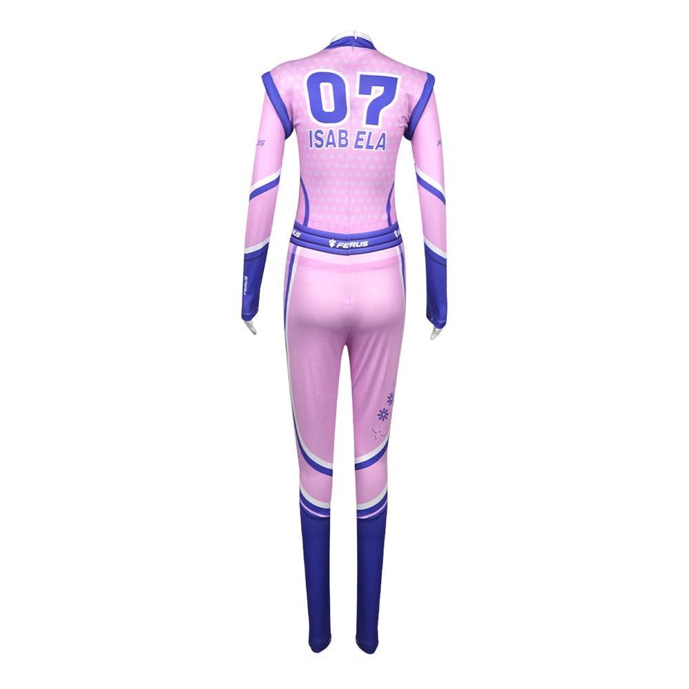 Cosplay Costume Isabella Encanto Film Cosplay Combinaison Rose Femme