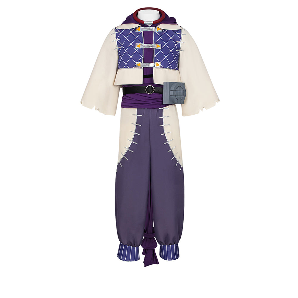 Cosplay Costume Jabba Gachiakuta Anime Cosplay Tenue Beige et Violette Homme