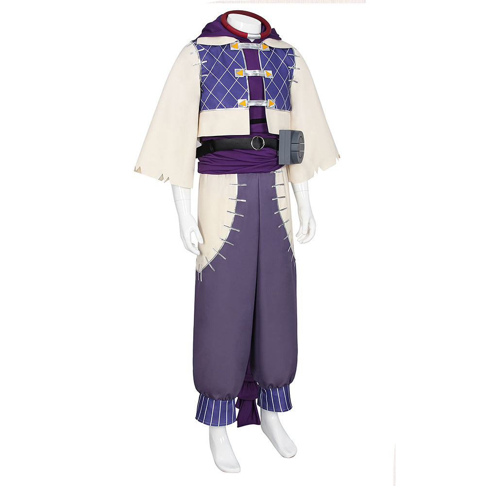 Cosplay Costume Jabba Gachiakuta Anime Cosplay Tenue Beige et Violette Homme