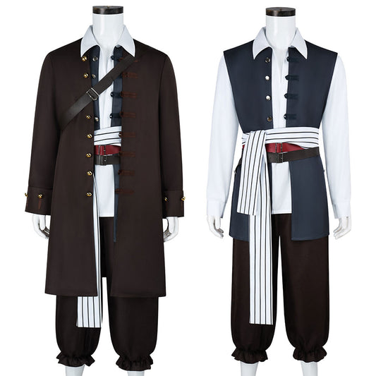 Cosplay Costume Jack Pirates of the Caribbean Film Cosplay Tenue Marron Homme