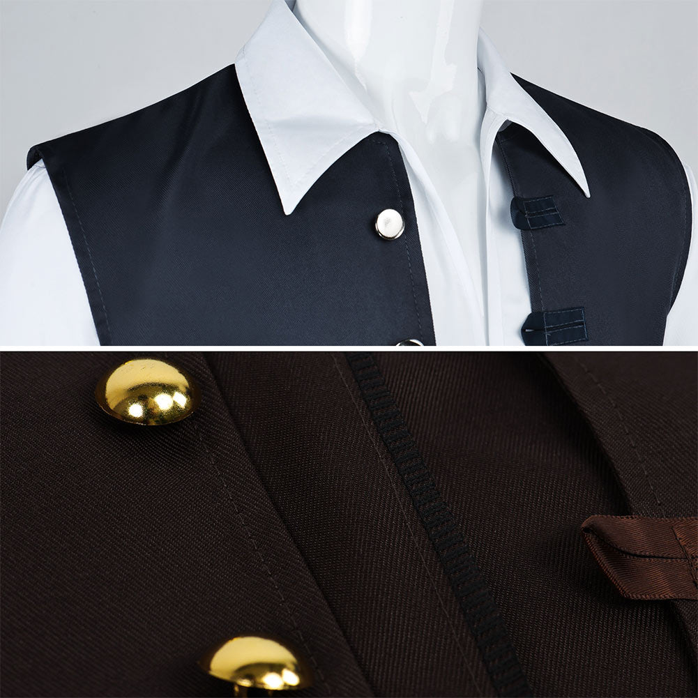 Cosplay Costume Jack Pirates of the Caribbean Film Cosplay Tenue Marron Homme