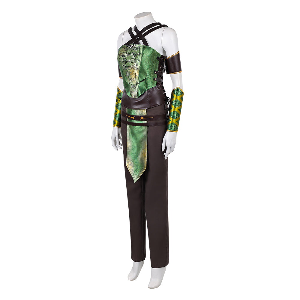 Cosplay Costume Jade Mortal Kombat 2 Film Cosplay Tenue Verte et Noire Homme