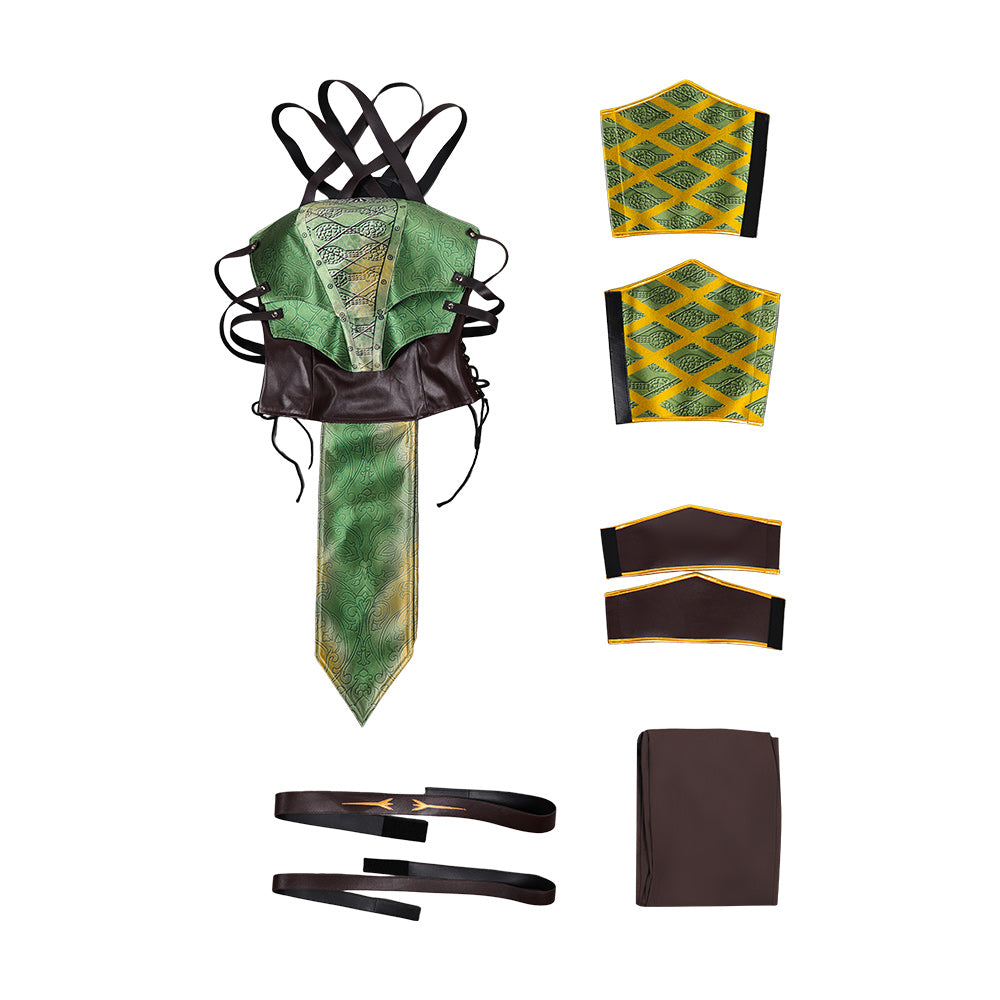 Cosplay Costume Jade Mortal Kombat 2 Film Cosplay Tenue Verte et Noire Homme