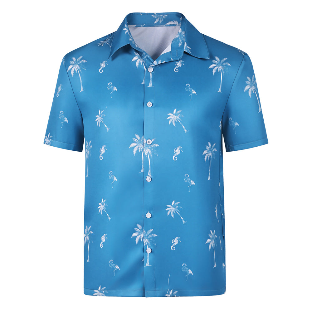 Cosplay Costume Jason Duval GTA(2026) Jeu Cosplay Chemise Hawaïenne Bleue Homme