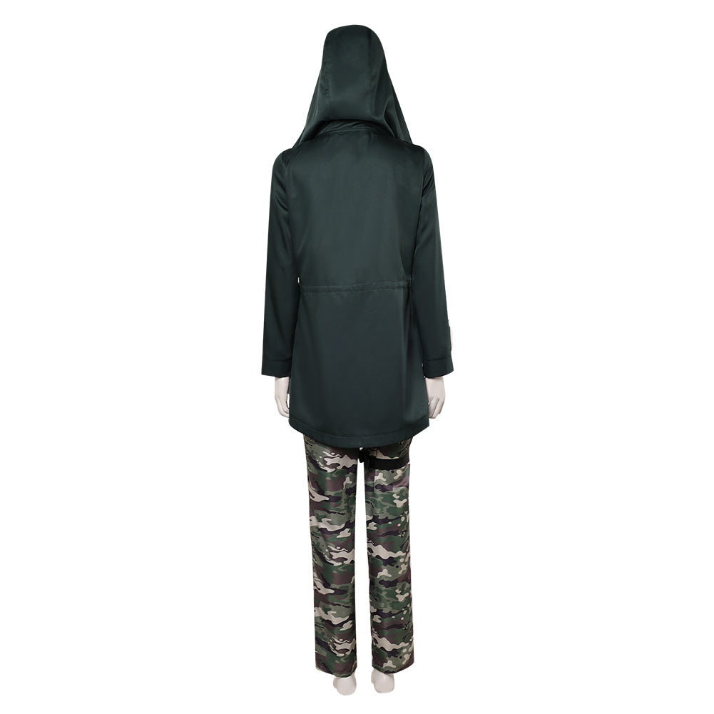  Cosplay Costume Jean Grey Film Cosplay Top Noire-Jaune+Pantalon de Camouflage Tenue Femme