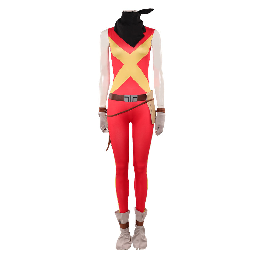 Cosplay Costume Jean Grey X-Men '97 Saison 2(2026) TV Cosplay Combinaison Rouge+Veste Femme