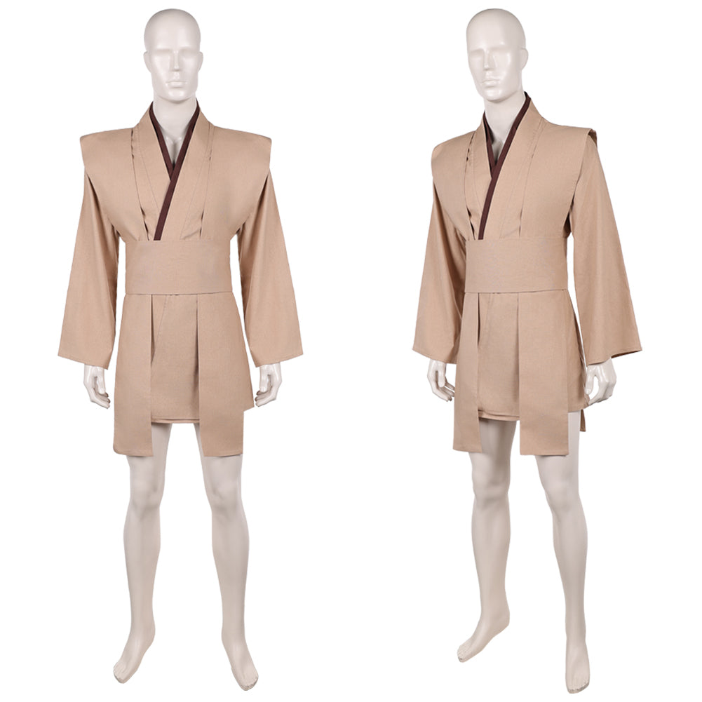 Cosplay Costume Jedi Knight Les Guerres des Étoiles Film Cosplay Haut Marron Homme