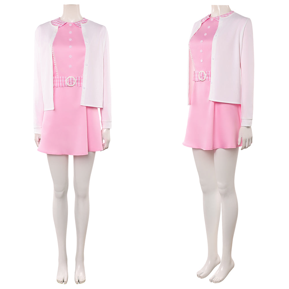Cosplay Costume Jenny The Rocky Horror Picture Show Film Cosplay Robe Rose+Veste Blanche Femme