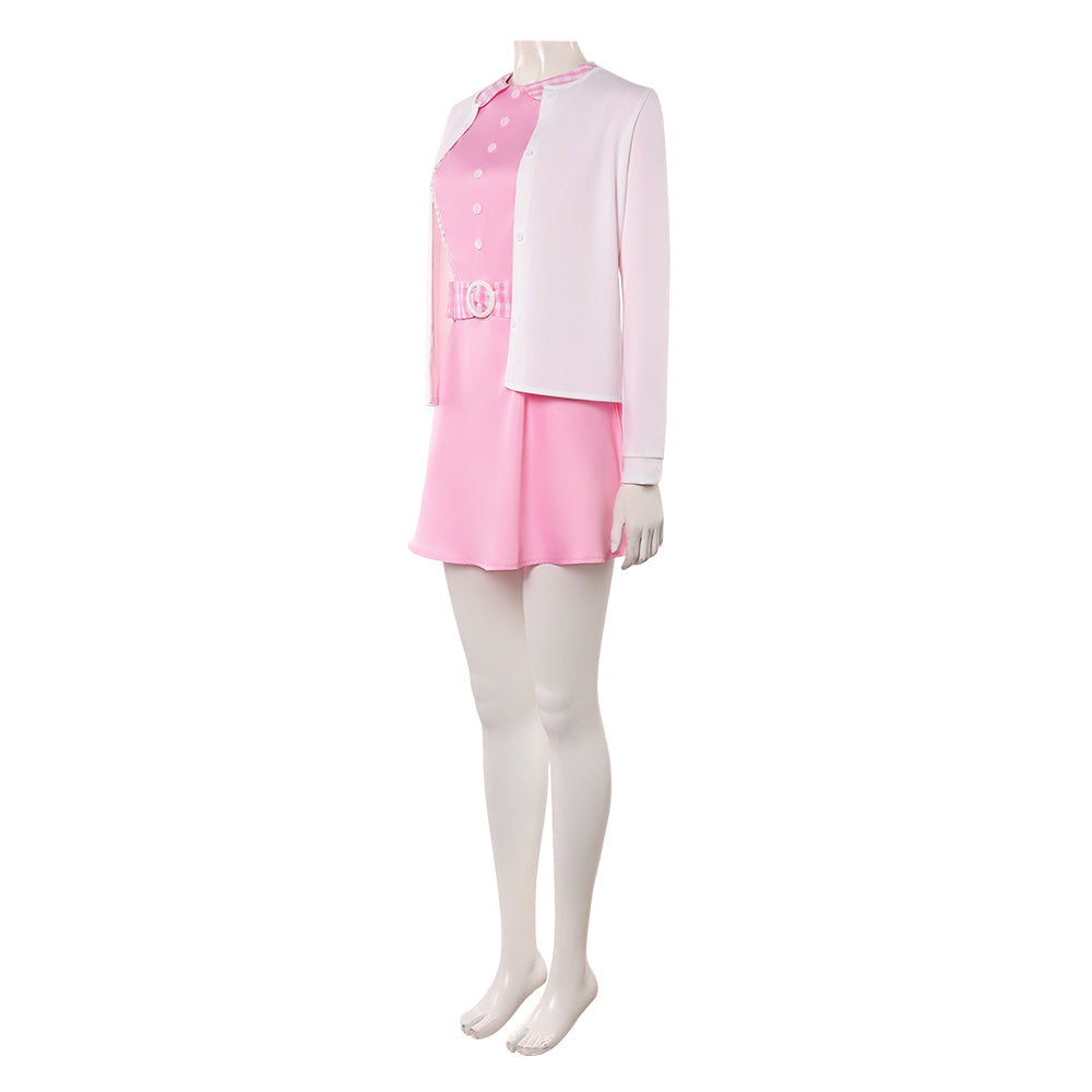 Cosplay Costume Jenny The Rocky Horror Picture Show Film Cosplay Robe Rose+Veste Blanche Femme