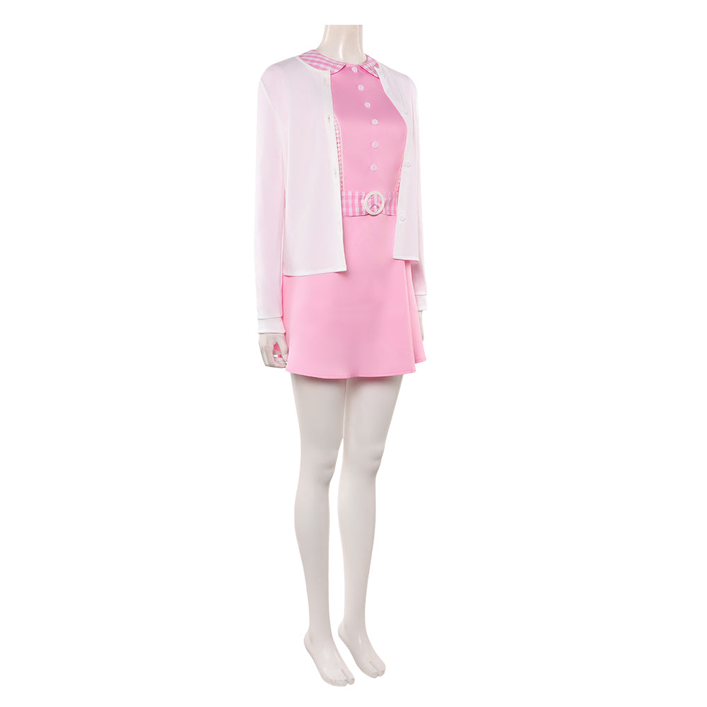 Cosplay Costume Jenny The Rocky Horror Picture Show Film Cosplay Robe Rose+Veste Blanche Femme