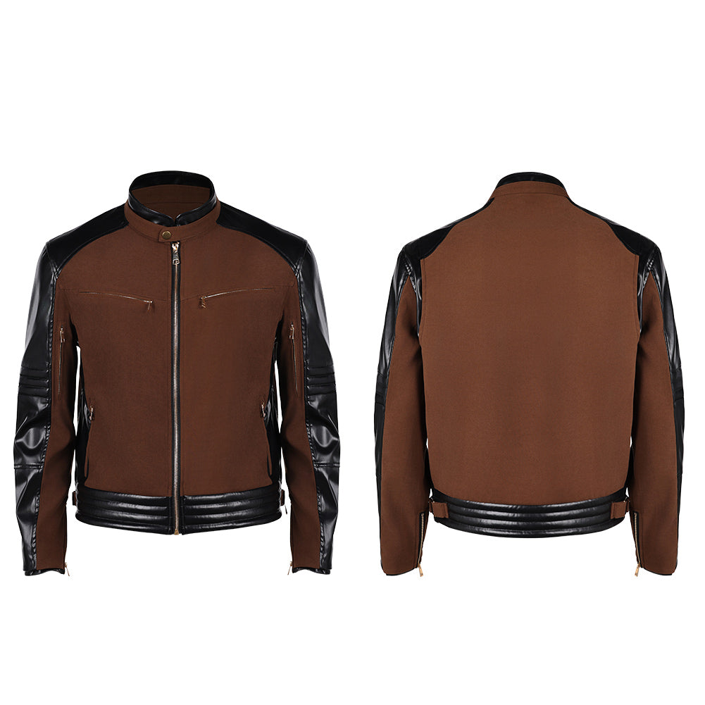 Cosplay Costume Johnny Cage Mortal Kombat 2(2026) Film Cosplay Veste Marron Homme
