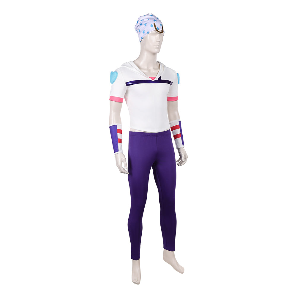 Cosplay Costume Johnny Joestar JJBA 7(2026) Anime Cosplay Tenue Blanche et Violette Homme