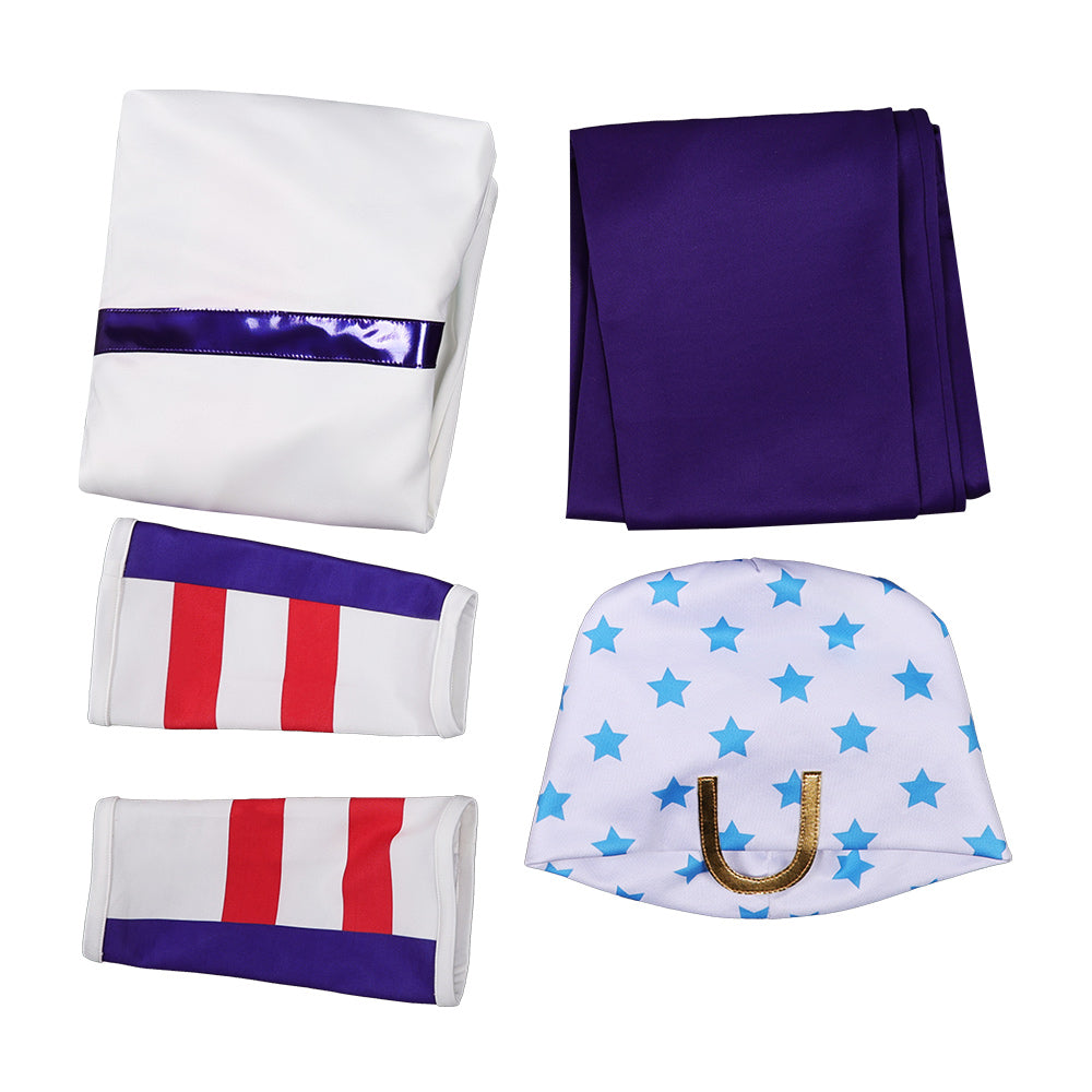Cosplay Costume Johnny Joestar JJBA 7(2026) Anime Cosplay Tenue Blanche et Violette Homme