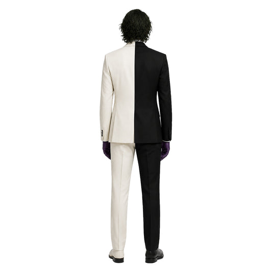  Cosplay Costume Joker Batman Film Cosplay Tenue Noire et Blanche Homme
