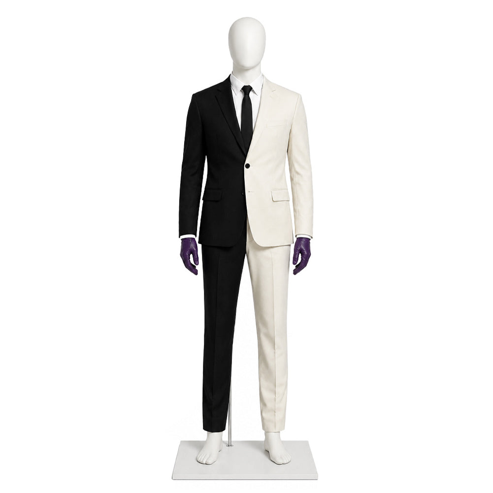  Cosplay Costume Joker Batman Film Cosplay Tenue Noire et Blanche Homme