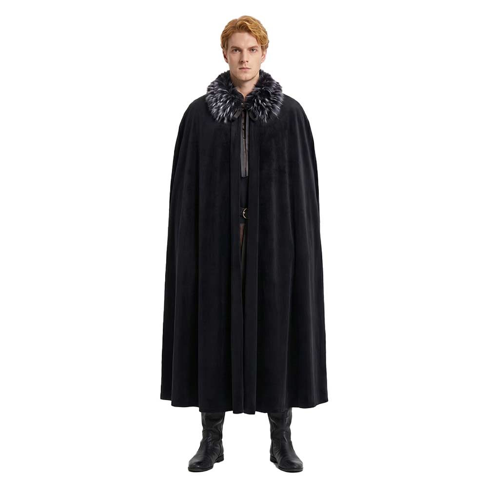 Cosplay Costume Jon Snow Game of Thrones TV Cosplay Cape Noire Homme