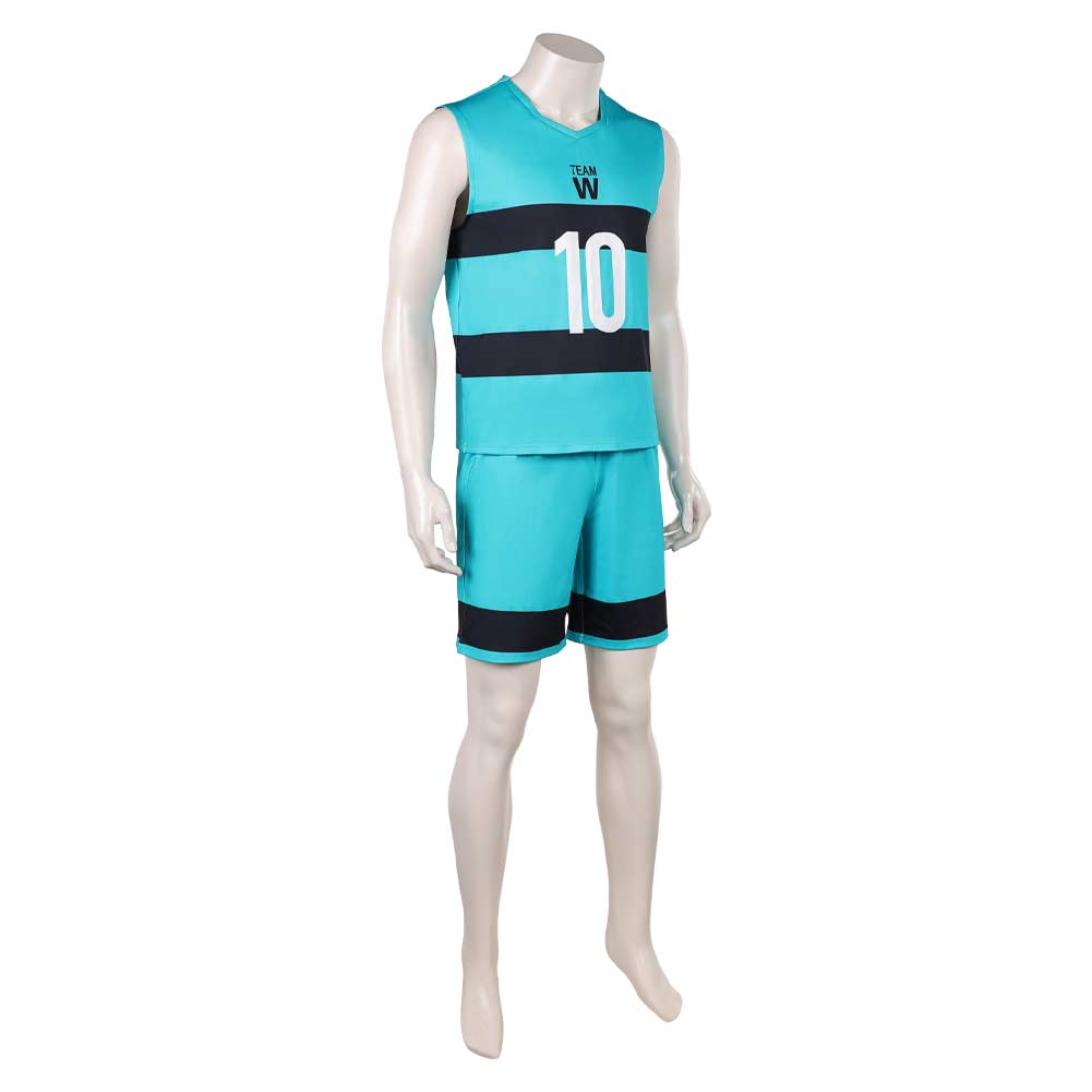 Cosplay Costume Junichi Wanima Blue Lock Live Action(2026) Film Cosplay Team W Uniforme Vert Homme