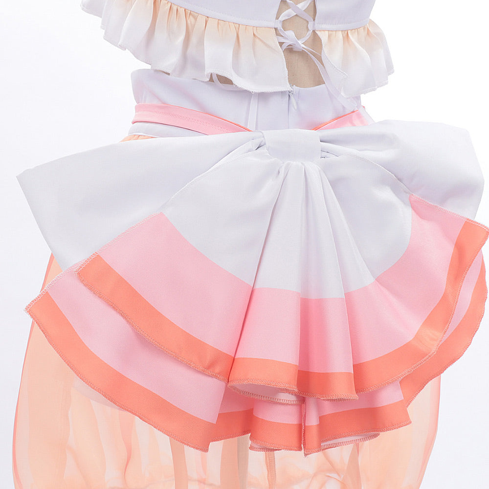 Cosplay Costume Kaguya Cosmic Princess Kaguya(2026) Anime Cosplay Maillot de Bain Blanche et Rose Femme