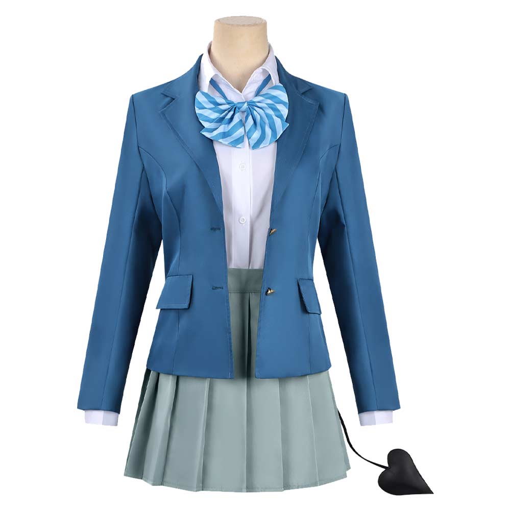 Cosplay Costume Kanan Takakiyo Kanan-sama Is Easy as Hell(2026) Anime Tenue Bleue et Blanche Femme