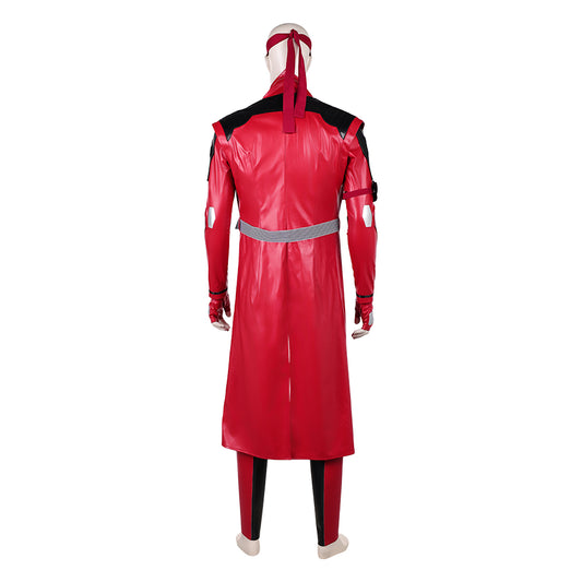 Cosplay Costume Kenshi Takahashi Mortal Kombat 2(2026) Film Cosplay Tenue Rouge et Noire de Cuir Homme