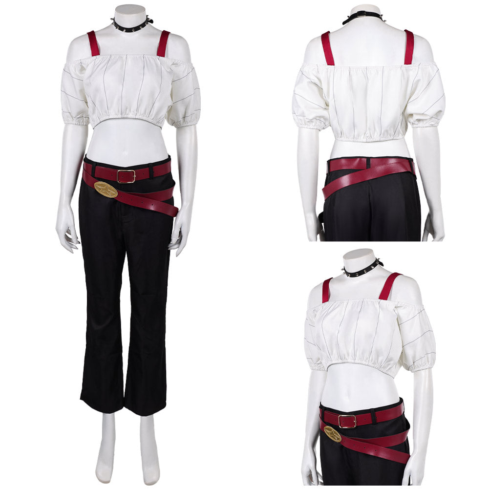 Cosplay Costume Kirara Hoshi Anime Cosplay Haut Blanc et Pantalon Noir Femme
