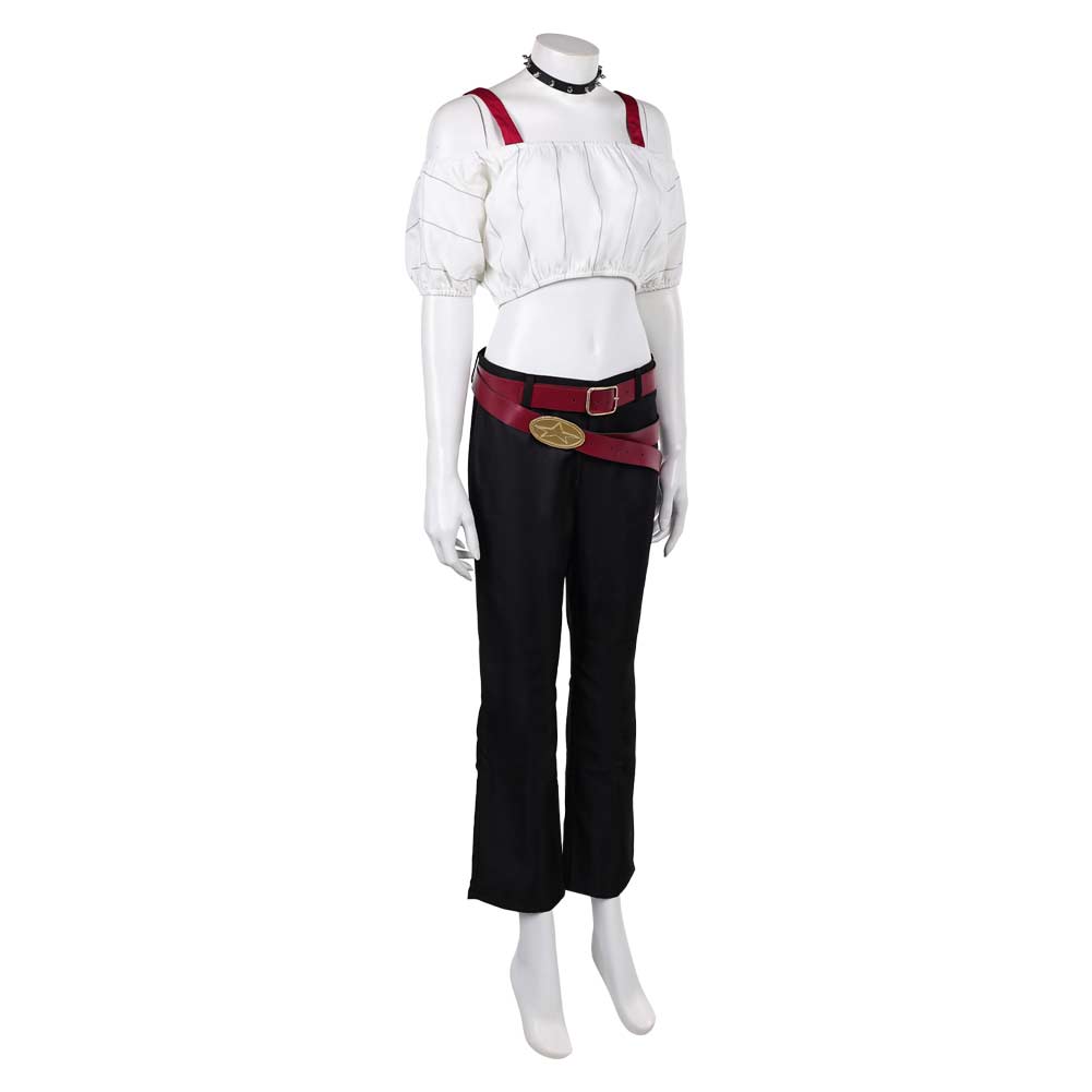 Cosplay Costume Kirara Hoshi Anime Cosplay Haut Blanc et Pantalon Noir Femme