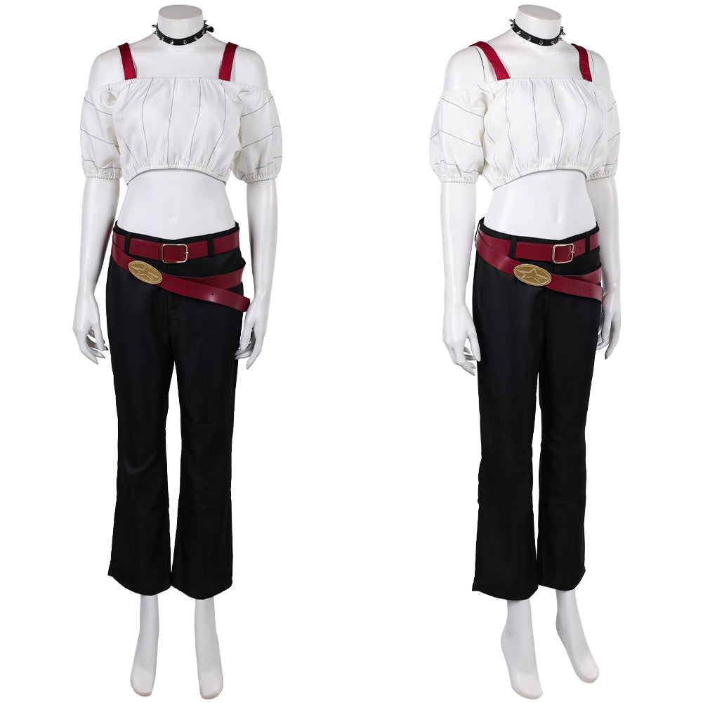 Cosplay Costume Kirara Hoshi Anime Cosplay Haut Blanc et Pantalon Noir Femme