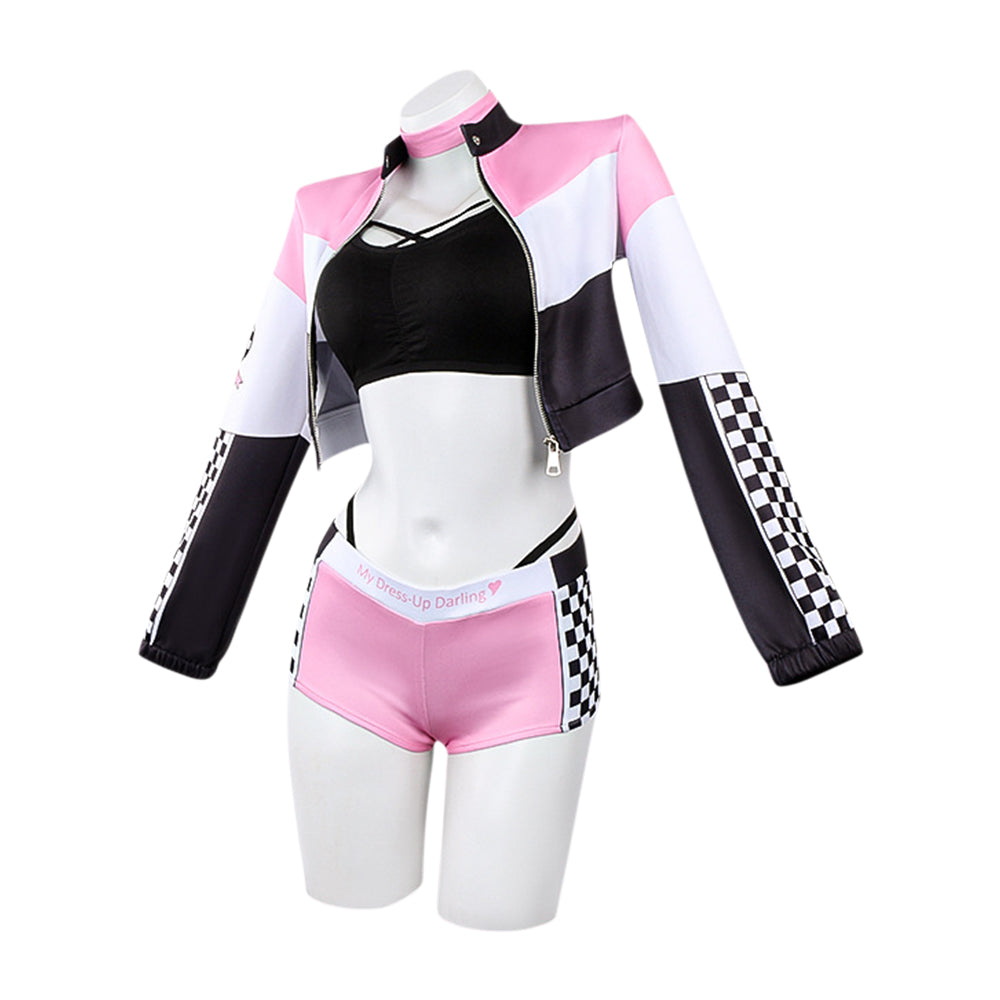 Cosplay Costume Kitagawa Marin Sexy Cosplay Doll Anime Cosplay Tenue de Course Rose et Noire Femme