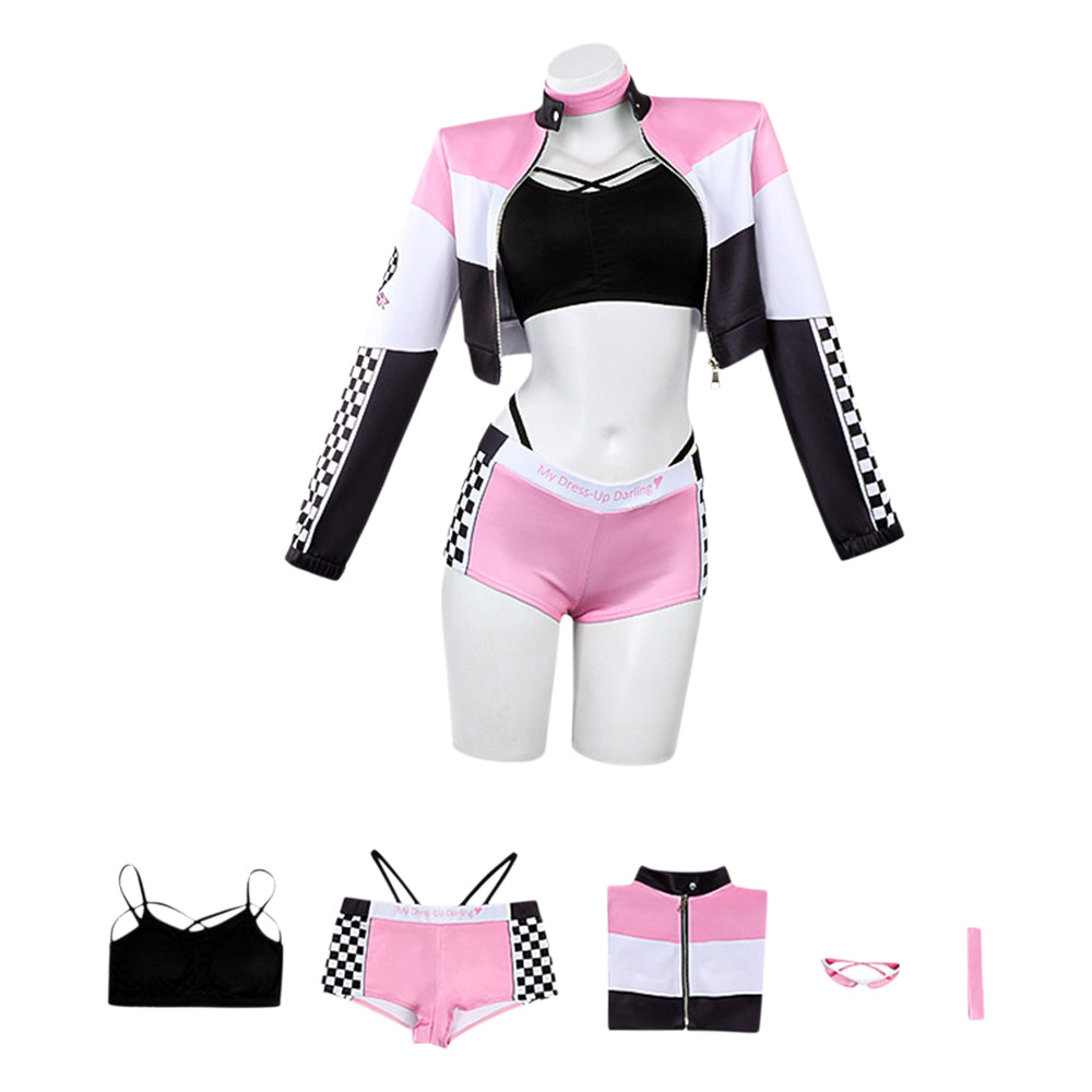 Cosplay Costume Kitagawa Marin Sexy Cosplay Doll Anime Cosplay Tenue de Course Rose et Noire Femme