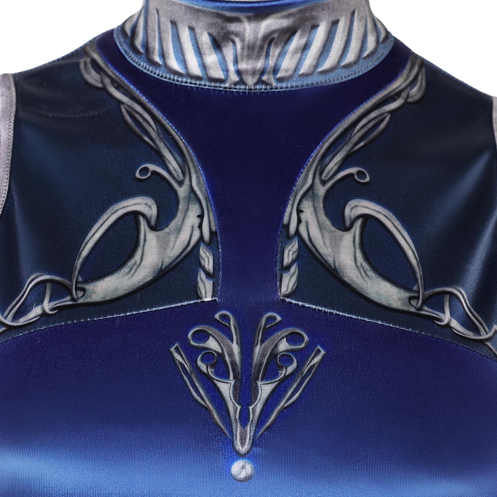 Cosplay Costume Kitana Mortal Kombat Film Cosplay Tenue Bleue Femme