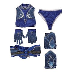 Cosplay Costume Kitana Mortal Kombat Film Cosplay Tenue Bleue Femme