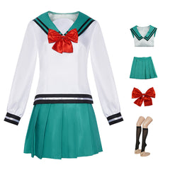 Cosplay Costume Kokomi Teruhashi The Disastrous Life of Saiki K Anime Cosplay Uniforme Blanche et Verte Femme