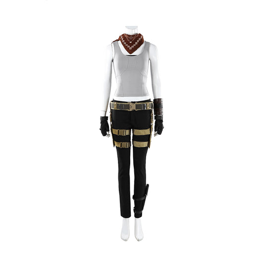 Cosplay Costume Lara Croft Tomb Raider Jeu Cosplay Tenue Noire et Grise Femme