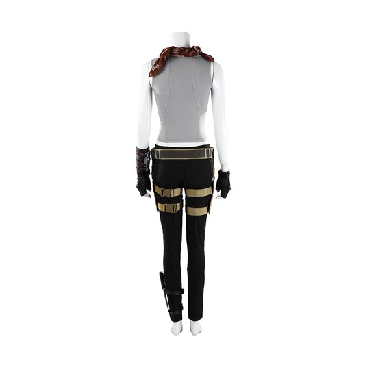Cosplay Costume Lara Croft Tomb Raider Jeu Cosplay Tenue Noire et Grise Femme