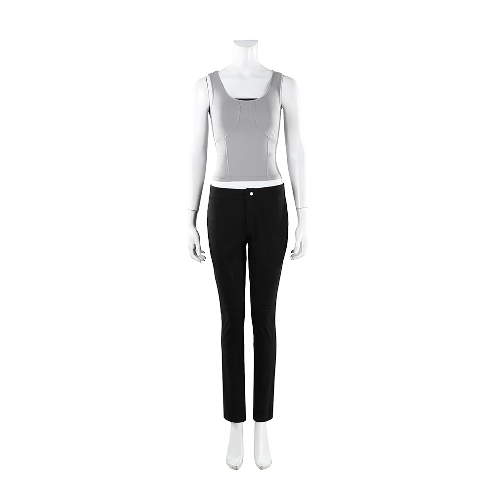 Cosplay Costume Lara Croft Tomb Raider Jeu Cosplay Tenue Noire et Grise Femme