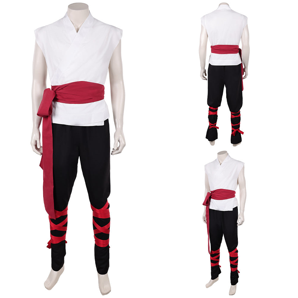 Cosplay Costume Liu Kang Mortal Kombat 2(2026) Film Cosplay Tenue Noire et Blanche Homme