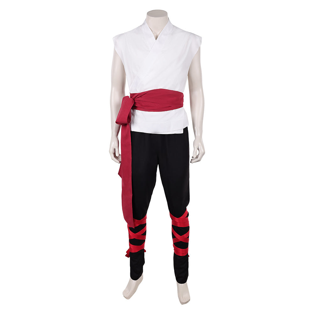 Cosplay Costume Liu Kang Mortal Kombat 2(2026) Film Cosplay Tenue Noire et Blanche Homme