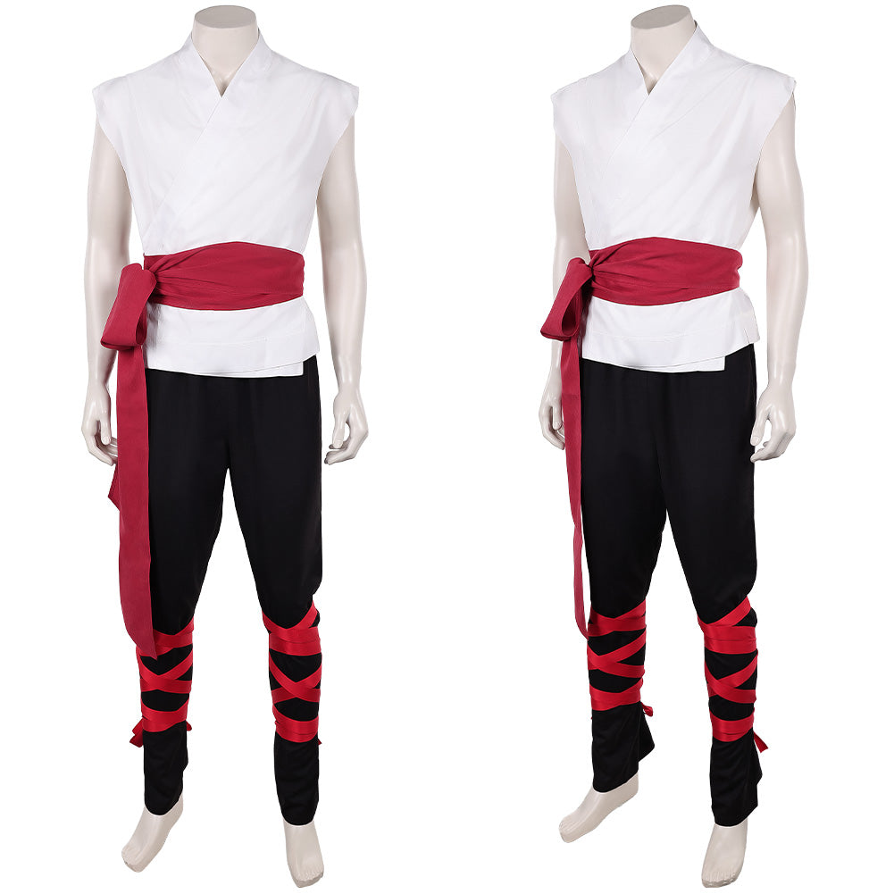 Cosplay Costume Liu Kang Mortal Kombat 2(2026) Film Cosplay Tenue Noire et Blanche Homme