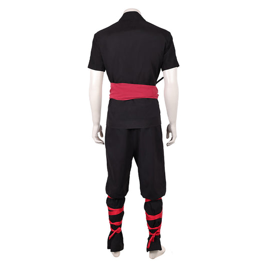 Cosplay Costume Liu Kang Mortal Kombat 2(2026) Film Cosplay Tenue Noire et Rouge Homme