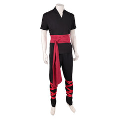 Cosplay Costume Liu Kang Mortal Kombat 2(2026) Film Cosplay Tenue Noire et Rouge Homme
