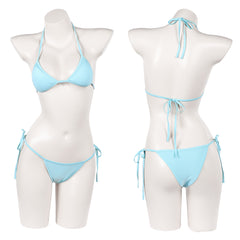 Cosplay Costume Lucia Caminos GTA(2026) Jeu Cosplay Maillot de Bain Bikini Bleu Femme