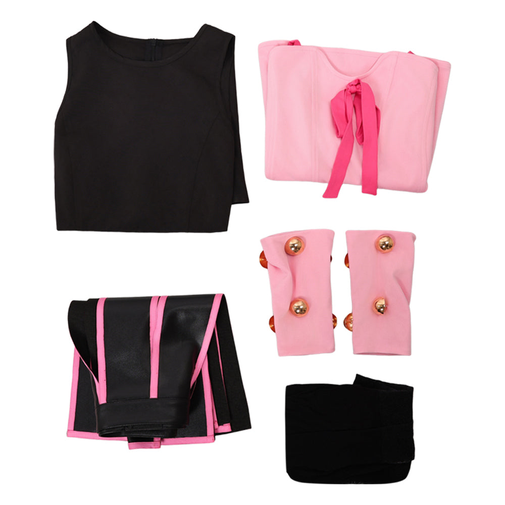 Cosplay Costume Lucy Steel JJBA 7(2026) Anime Cosplay Tenue Rose et Noire Femme