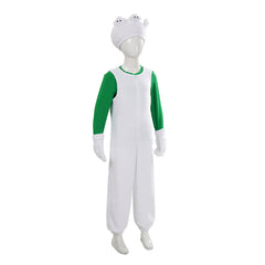 Cosplay Costume Luigi The Super Mario Galaxy Movie(2026) Film Cosplay Tenue Blanche et Verte Enfant