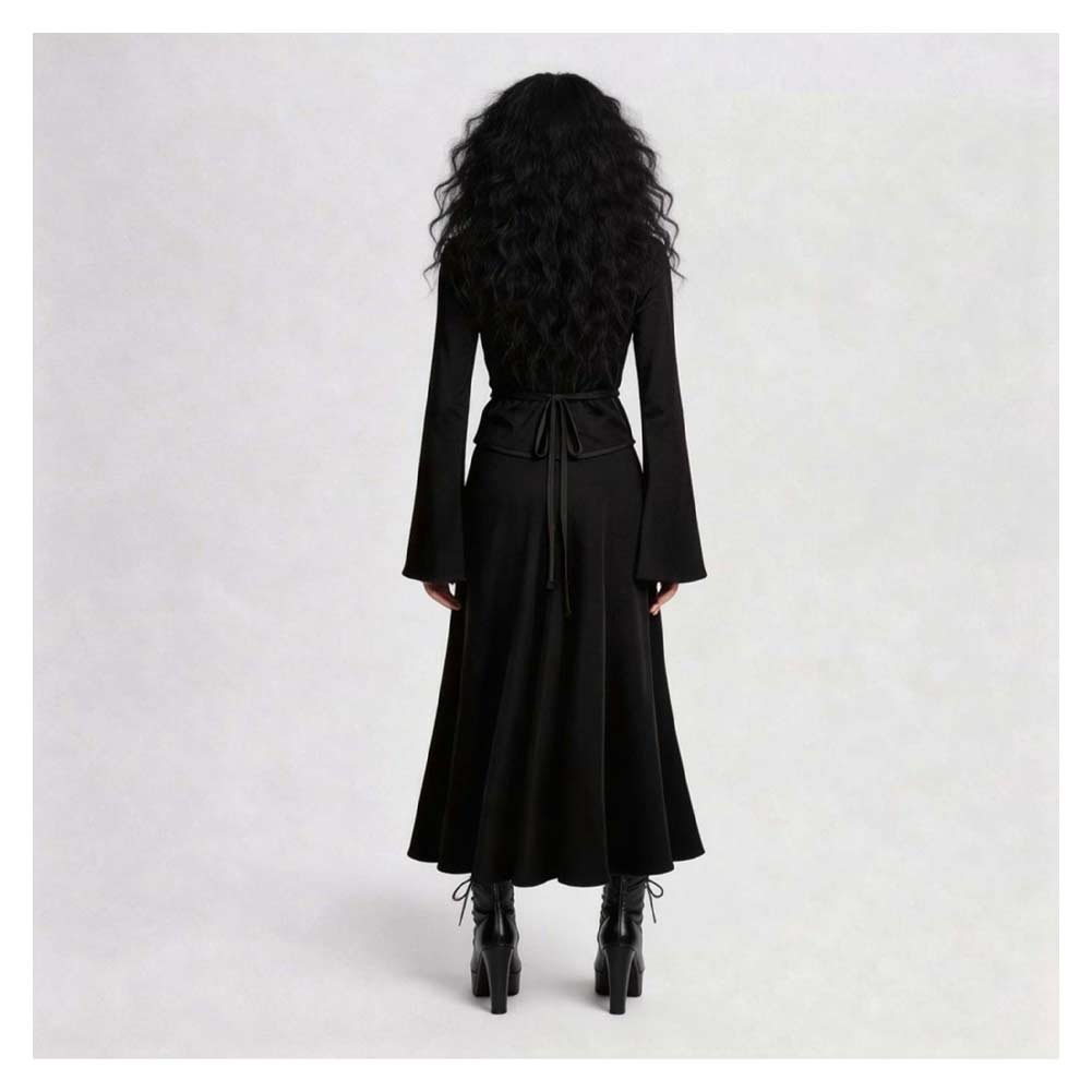 Cosplay Costume Lydia Beetlejuice Film Cosplay Robe Noire Femme